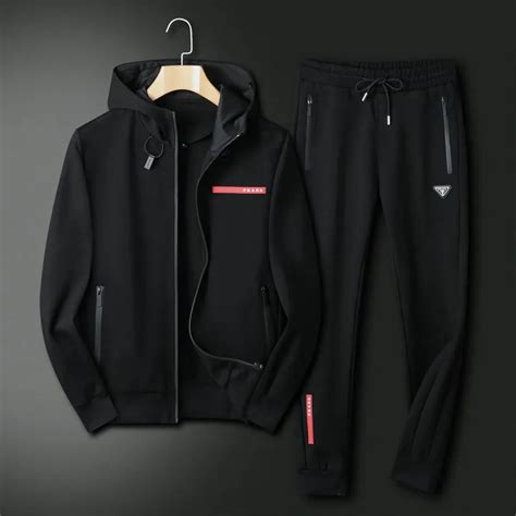 prada sweatsuit for men|designer jogger men sweatsuit.